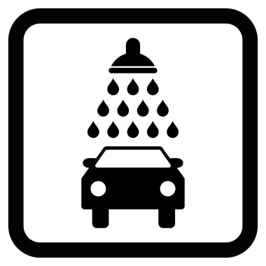 Araba duş düz vektör simgesi