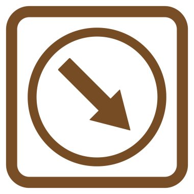 Aşağı doğru yuvarlak ok düz vektör simgesi