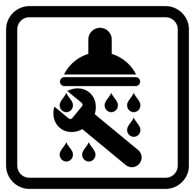 Duş sıhhi tesisat düz vektör simgesi