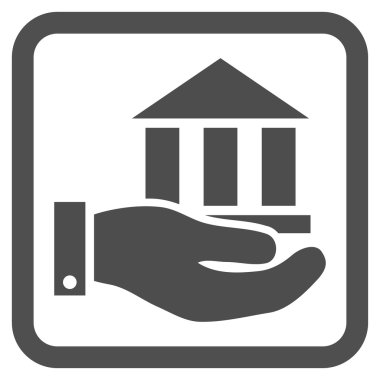 Banka hizmet düz vektör simgesi