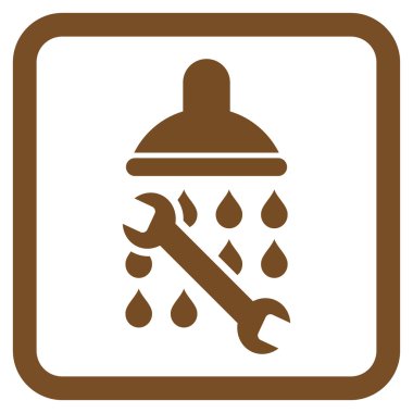 Duş sıhhi tesisat düz vektör simgesi