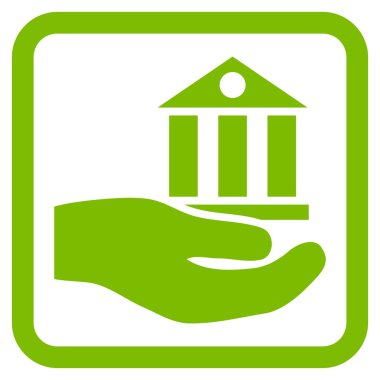 Banka hizmet düz vektör simgesi