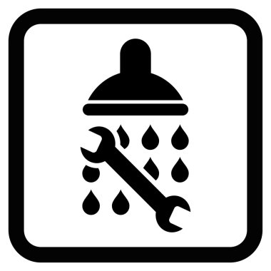 Duş sıhhi tesisat düz vektör simgesi