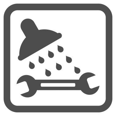 Duş sıhhi tesisat düz vektör simgesi