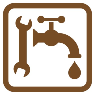 Sıhhi tesisat düz vektör simgesi