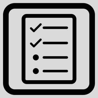 Denetim listesi sayfa düz vektör simgesi