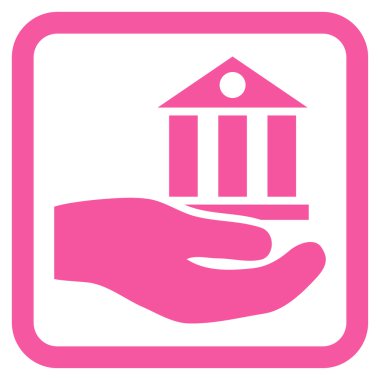 Banka hizmet düz vektör simgesi