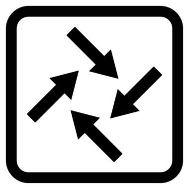 Merkezcil oklar düz vektör simgesi