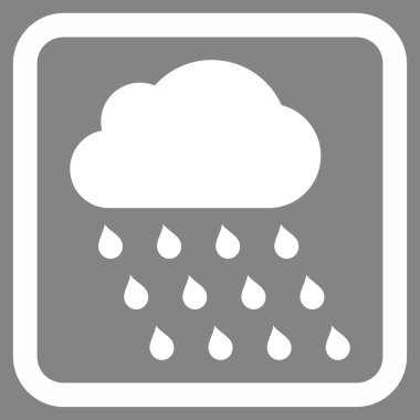 Yağmur bulutu düz vektör simgesi