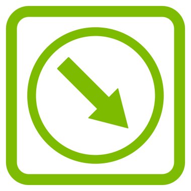 Aşağı doğru yuvarlak ok düz vektör simgesi