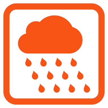 Yağmur bulutu düz vektör simgesi