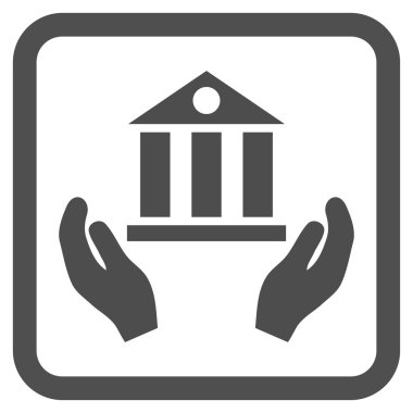 Banka hizmet düz vektör simgesi