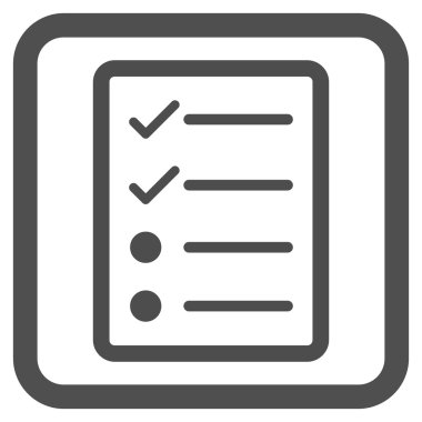 Denetim listesi sayfa düz vektör simgesi