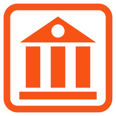 Banka Binası düz vektör simgesi