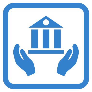 Banka hizmet düz vektör simgesi