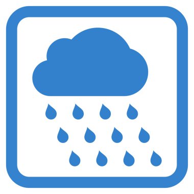 Yağmur bulutu düz vektör simgesi