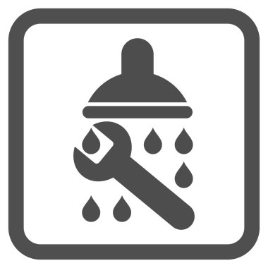 Duş sıhhi tesisat düz vektör simgesi