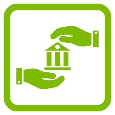 Banka hizmet düz vektör simgesi