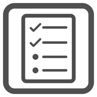 Denetim listesi sayfa düz vektör simgesi