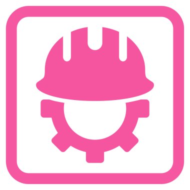 Geliştirme işçisi düz vektör simgesi