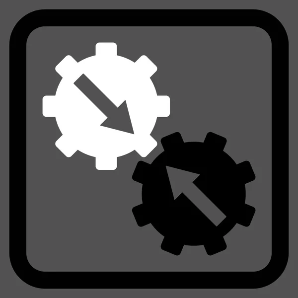 Gear Integration Flat Vector Icon — Stock Vector