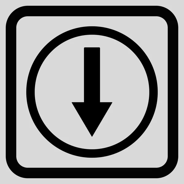 Lefelé nyíl Rownded lapos Vector Icon — Stock Vector