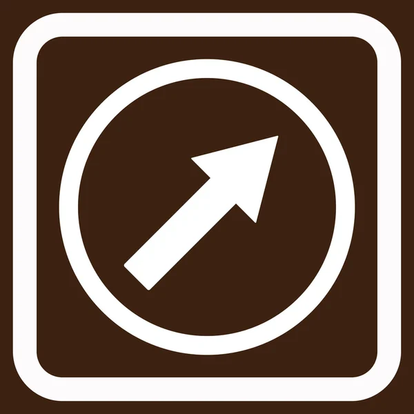 Ícone de vetor plano de seta arredondada para cima-direita — Vetor de Stock