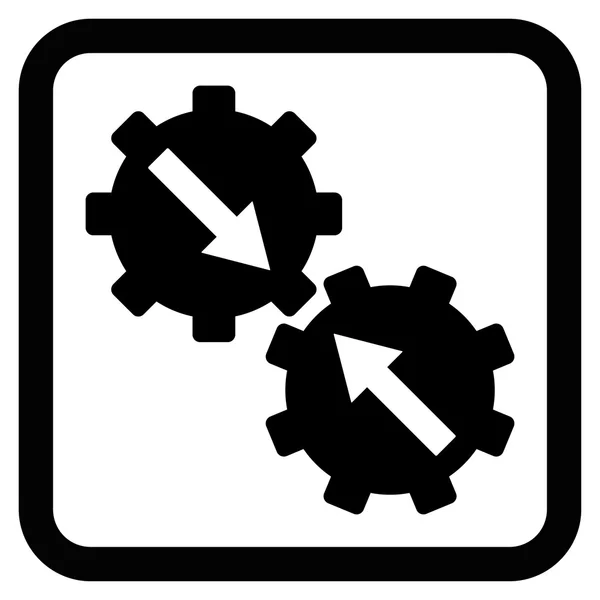 Icono de vector plano de integración de engranajes — Vector de stock