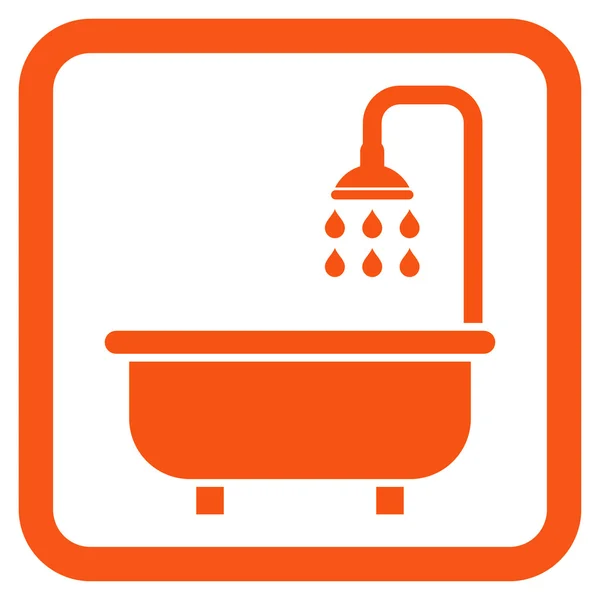 Shower Bath Flat Vector Icon — Stock Vector