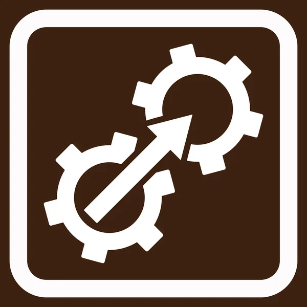 Gear Integration Flat Vector Icon — Stock Vector