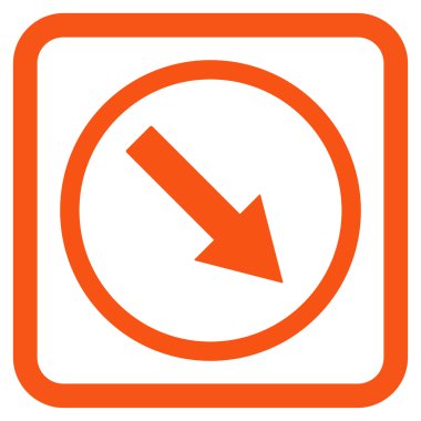 Aşağı doğru yuvarlak ok düz vektör simgesi