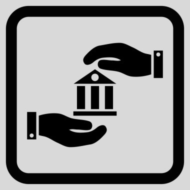 Banka hizmet düz vektör simgesi