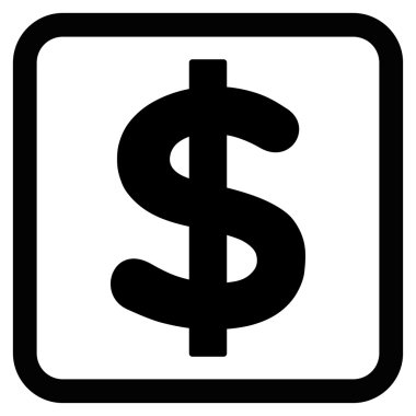 Dolar düz vektör simgesi