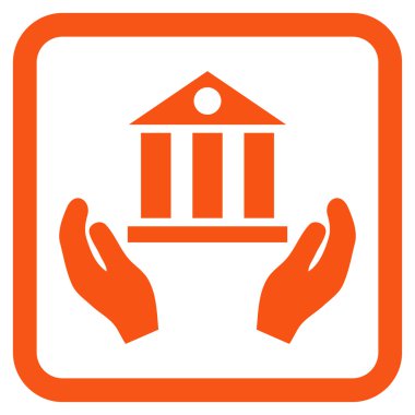 Banka hizmet düz vektör simgesi