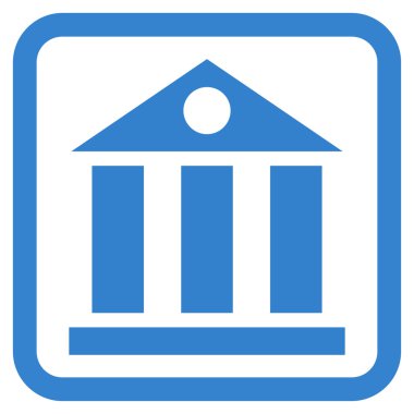 Banka Binası düz vektör simgesi