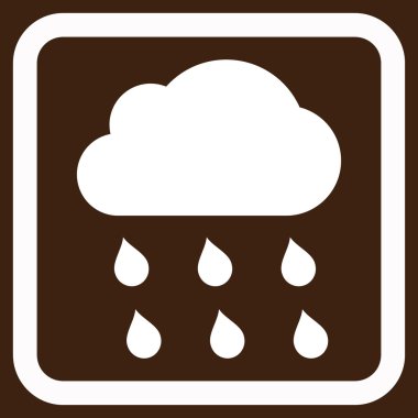 Yağmur bulutu düz vektör simgesi