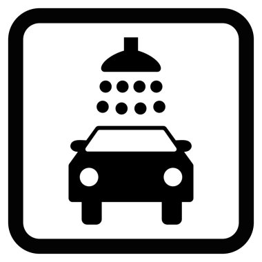 Araba duş düz vektör simgesi