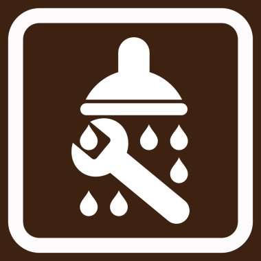 Duş sıhhi tesisat düz vektör simgesi