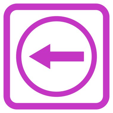 Sol yönlü ok düz vektör simgesi