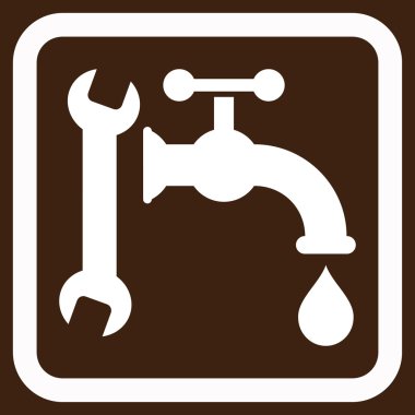 Sıhhi tesisat düz vektör simgesi