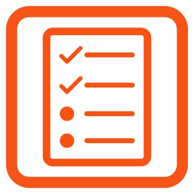 Denetim listesi sayfa düz vektör simgesi