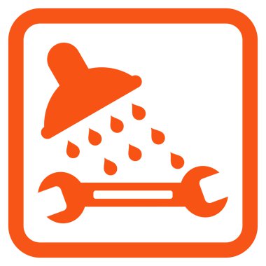 Duş sıhhi tesisat düz vektör simgesi