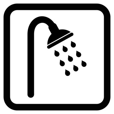 Duş düz vektör simgesi