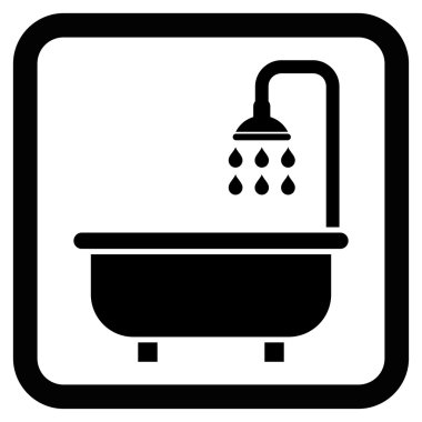Duş banyo düz vektör simgesi