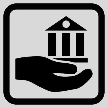 Banka hizmet düz vektör simgesi