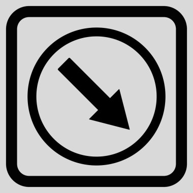 Aşağı doğru yuvarlak ok düz vektör simgesi