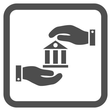 Banka hizmet düz vektör simgesi