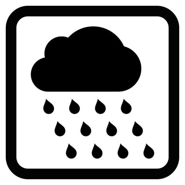 Yağmur bulutu düz vektör simgesi