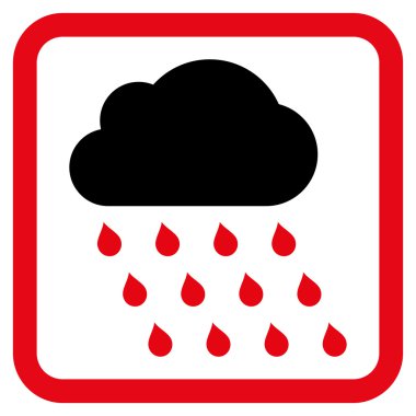 Yağmur bulutu düz vektör simgesi