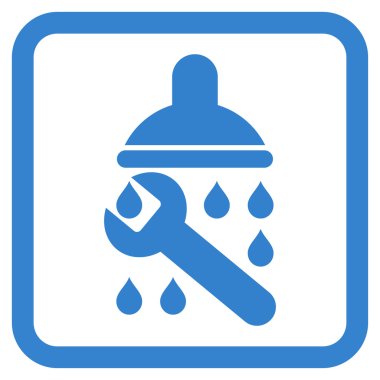 Duş sıhhi tesisat düz vektör simgesi